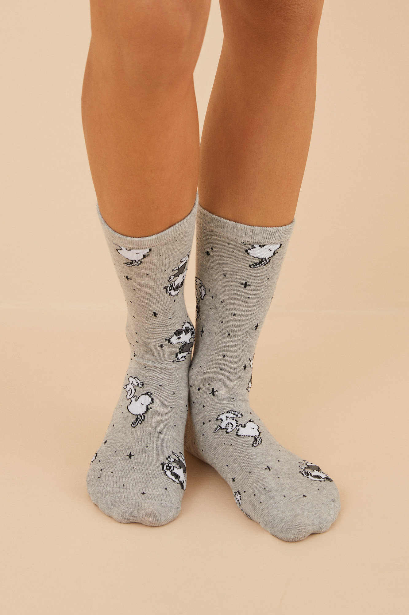 Pacote com 6 meias de algodão lurex do Snoopy