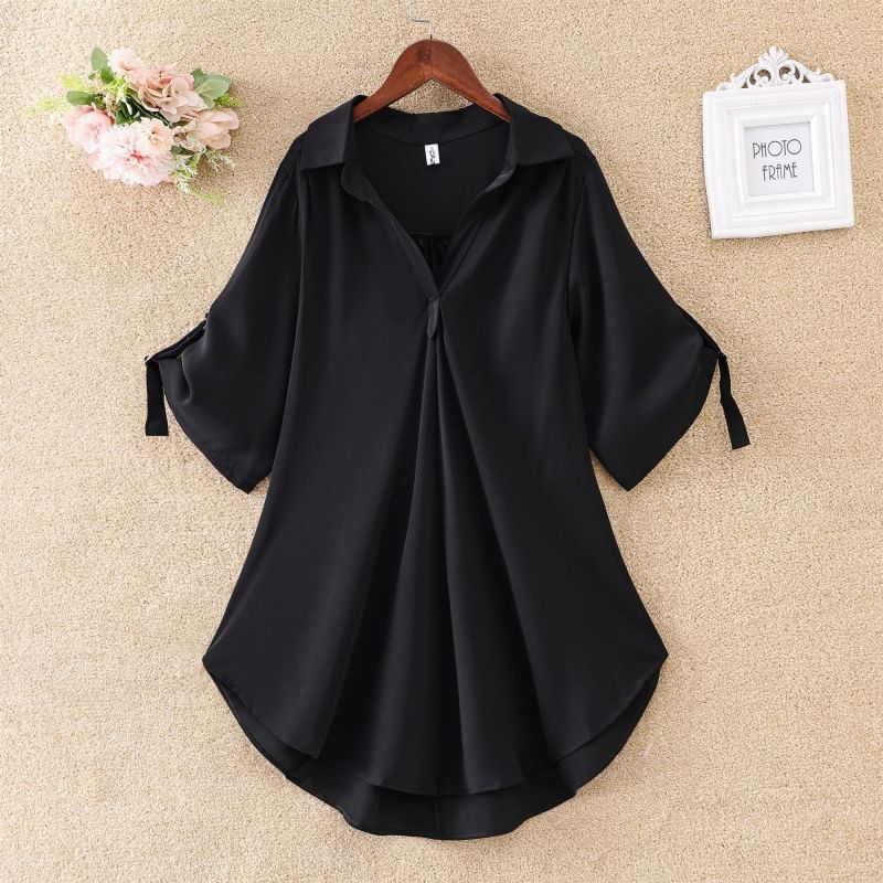Elbelier - Blouse met V-hals en 3/4-mouwen