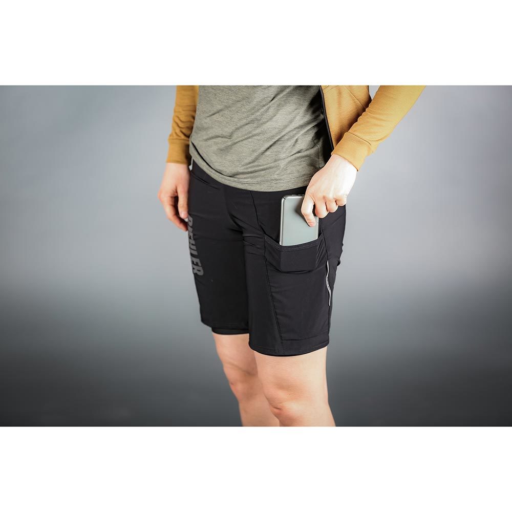 Biehler DSTNCE Gravel Fietsbroek Kort Zwart Dames