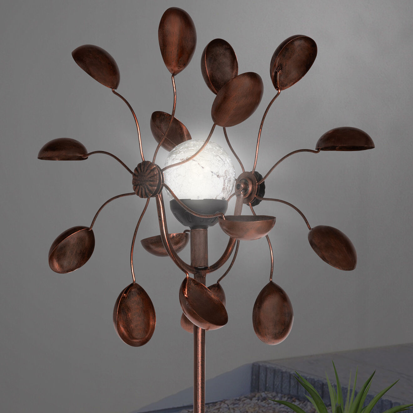 Pratik Garden Eolienne décorative Solaire bronze - 36x18.5x175?cm