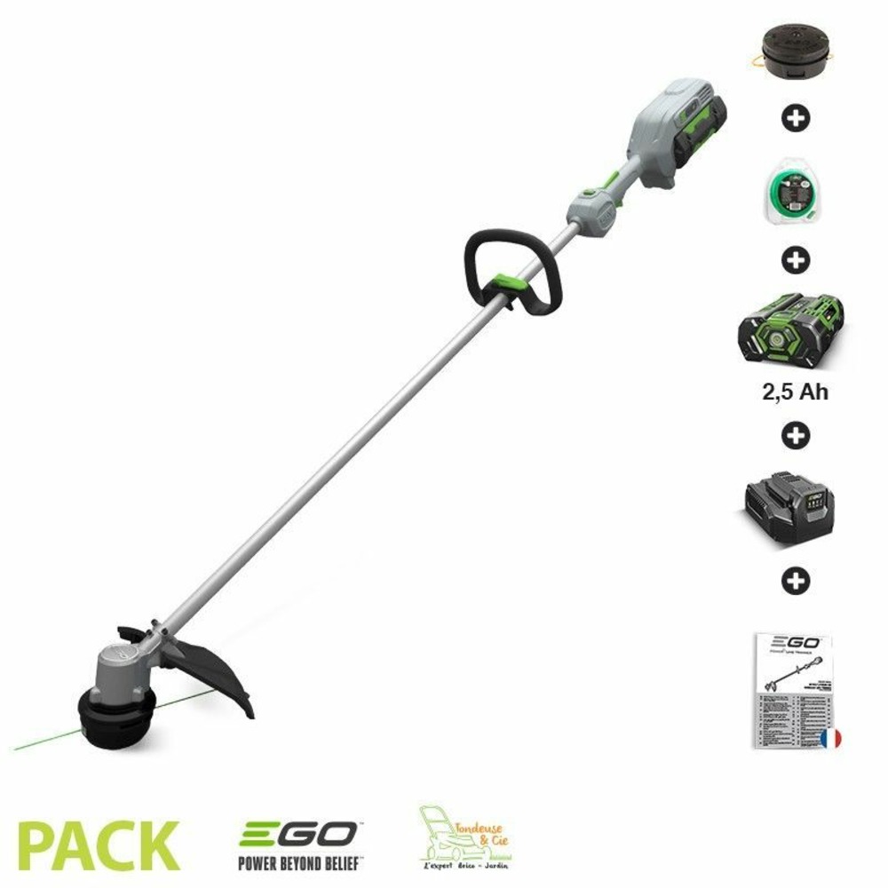 Pack coupe bordure sans fil ego power à tête de coupe 33 cm batterie lithium 56v 2,5 ah et chargeur - st1300e