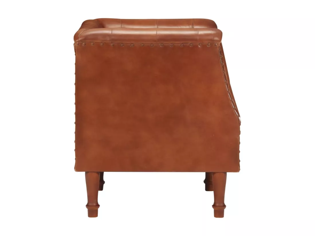 Fauteuil Marron Cuir véritable