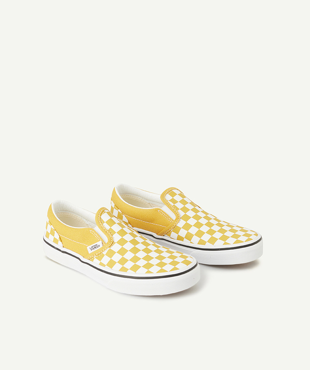VANSchaussures classic slip-on enfant imprimé checkerboard jaune
