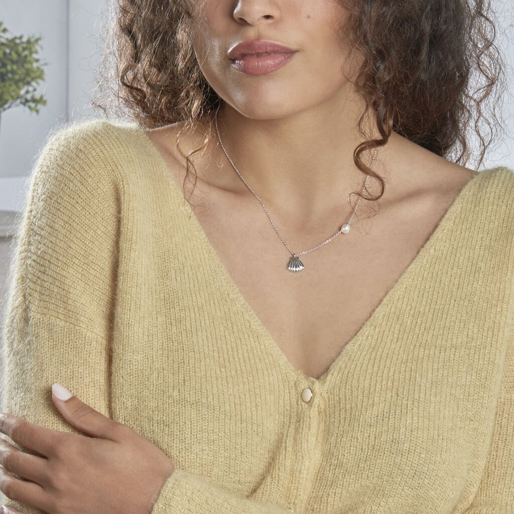 Collier Blandino Argent Blanc Perle De Culture