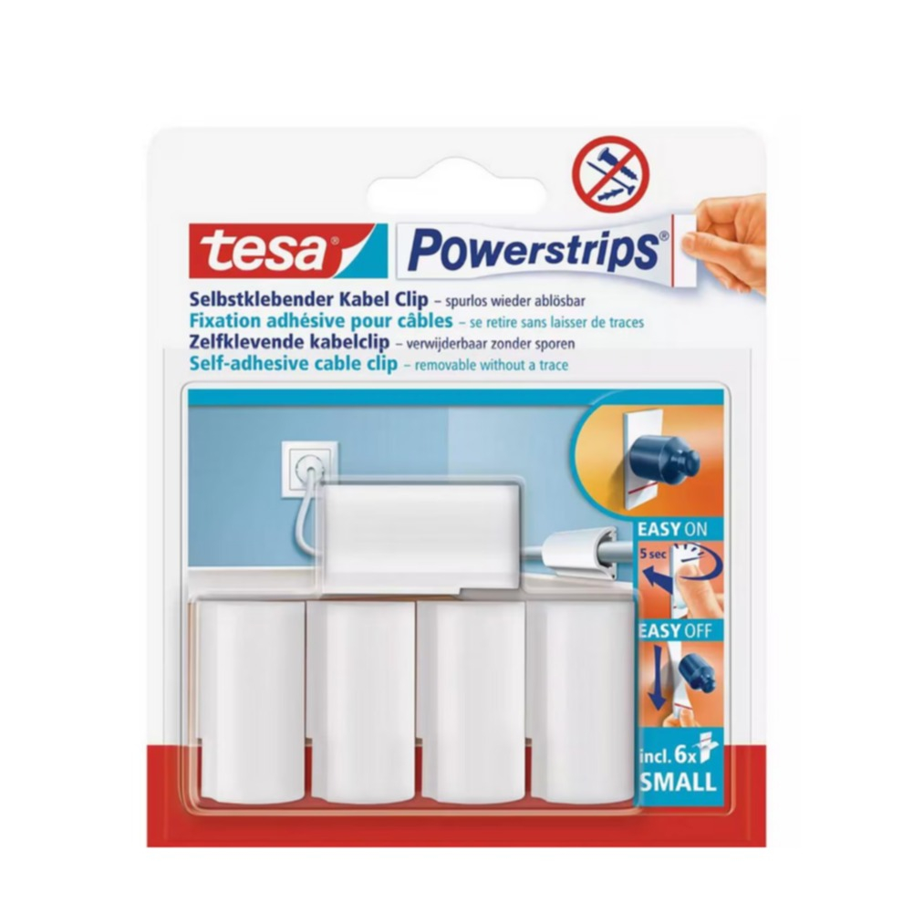 (3er Set) Powerstrips Selbstklebende Kabelclips Cable Manager (58035-00500-01) - Weiss