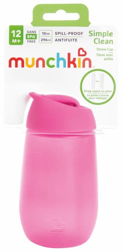 Munchkin Trinkflasche mit Strohalm Pink