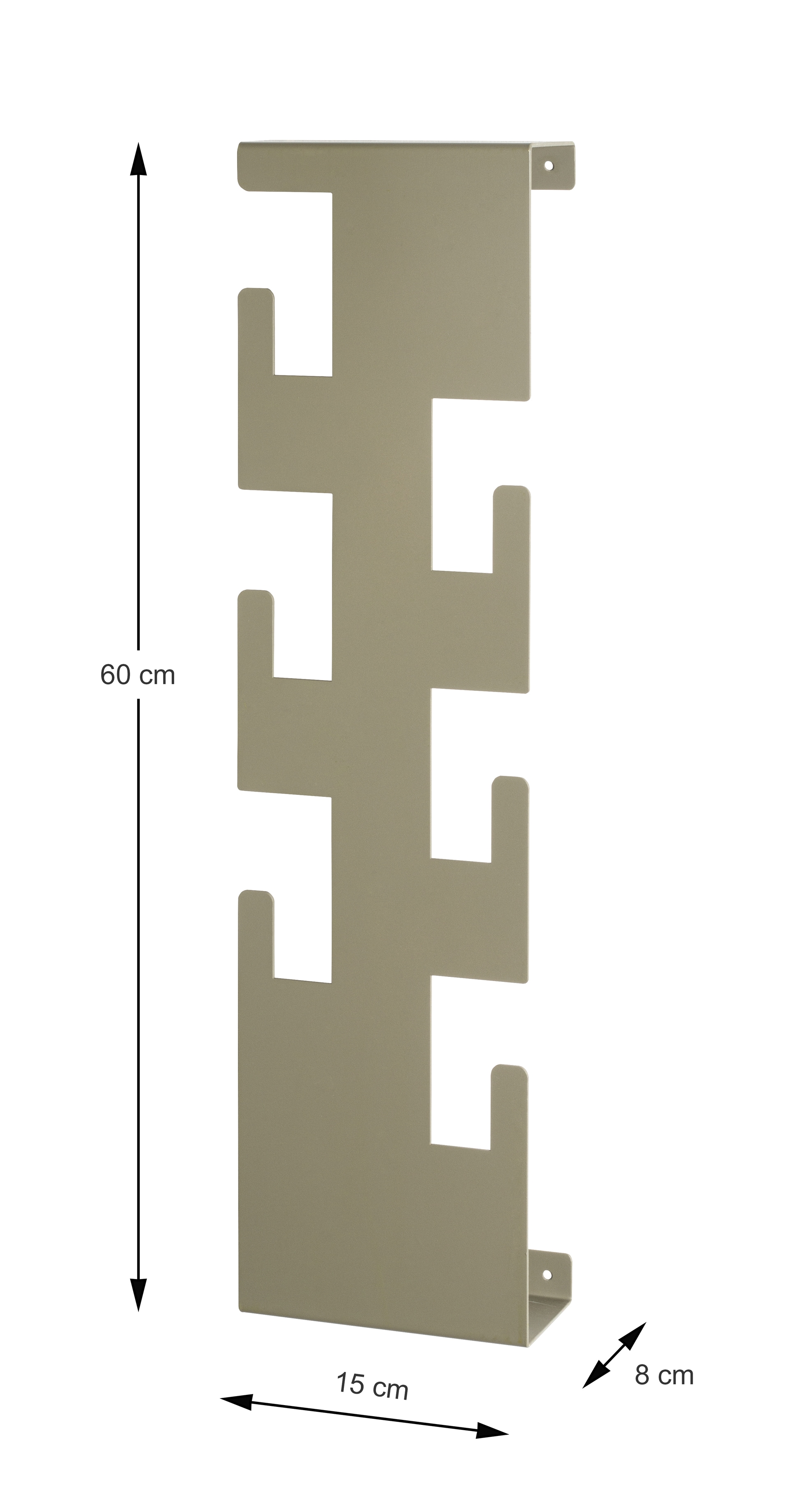 Wandgarderobe 15 x 60 cm grün