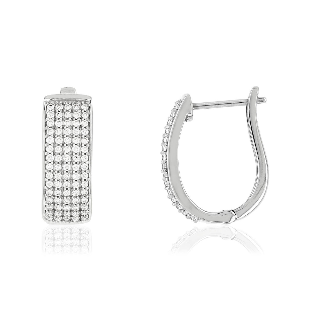Boucles d'oreilles MATY Or 750 blanc Diamants