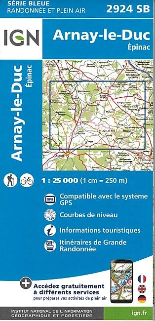 IGN - 2924 SB ARNAY LE DUC EPINAC 1 25 000
