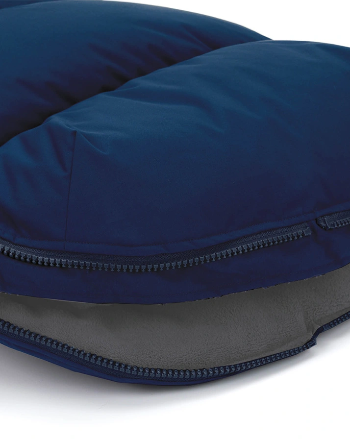 Fußsack MANASLU mit abnehmbaren Kunstfellbesatz in blau