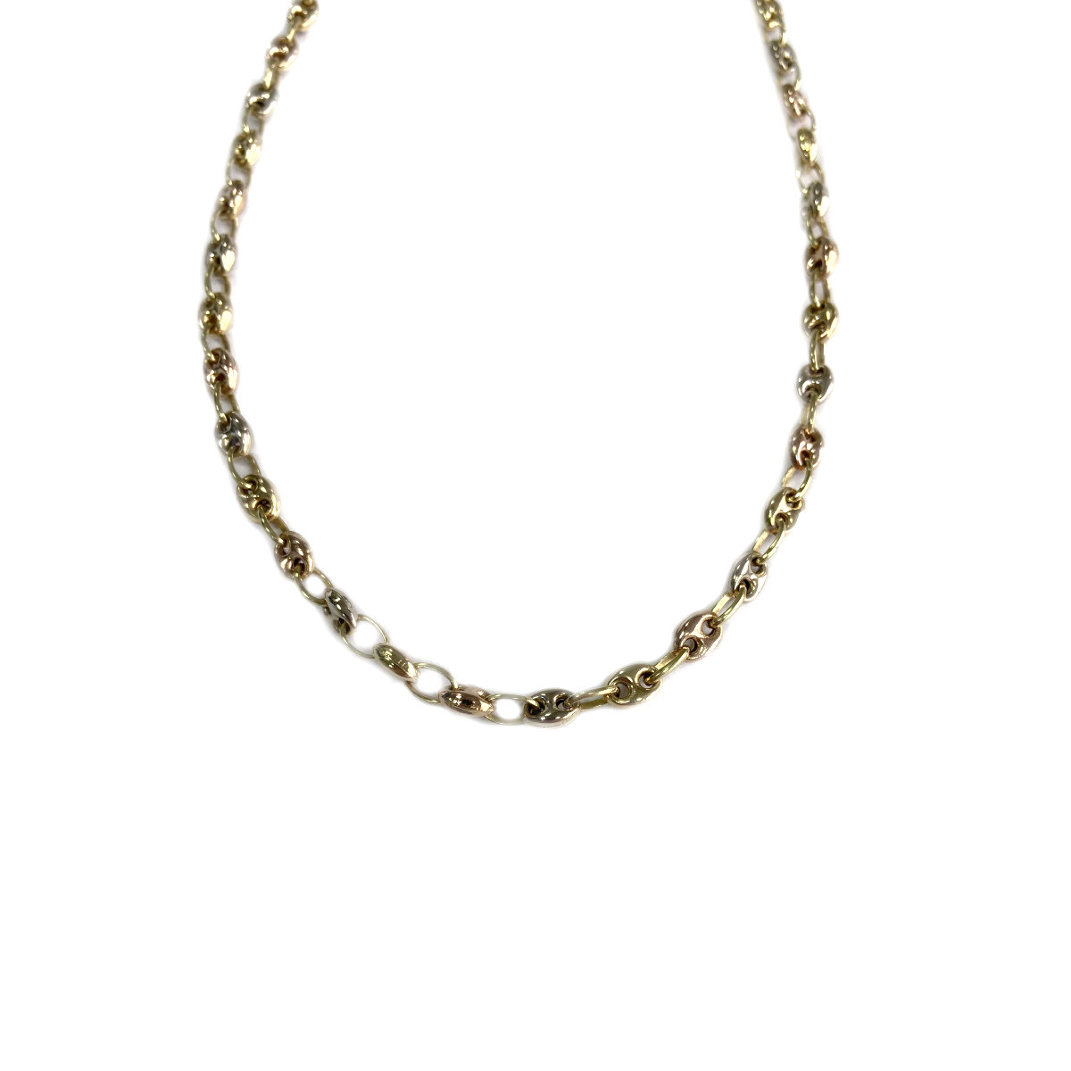 Collier d'occasion 3 ors 750 maille grain de café 50 cm