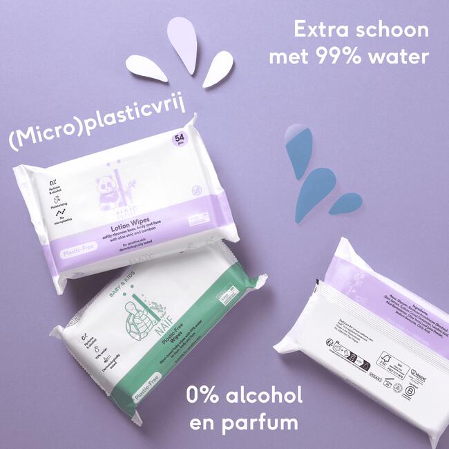 Naïf Plasticvrije Water Billendoekjes 1x54 stuks