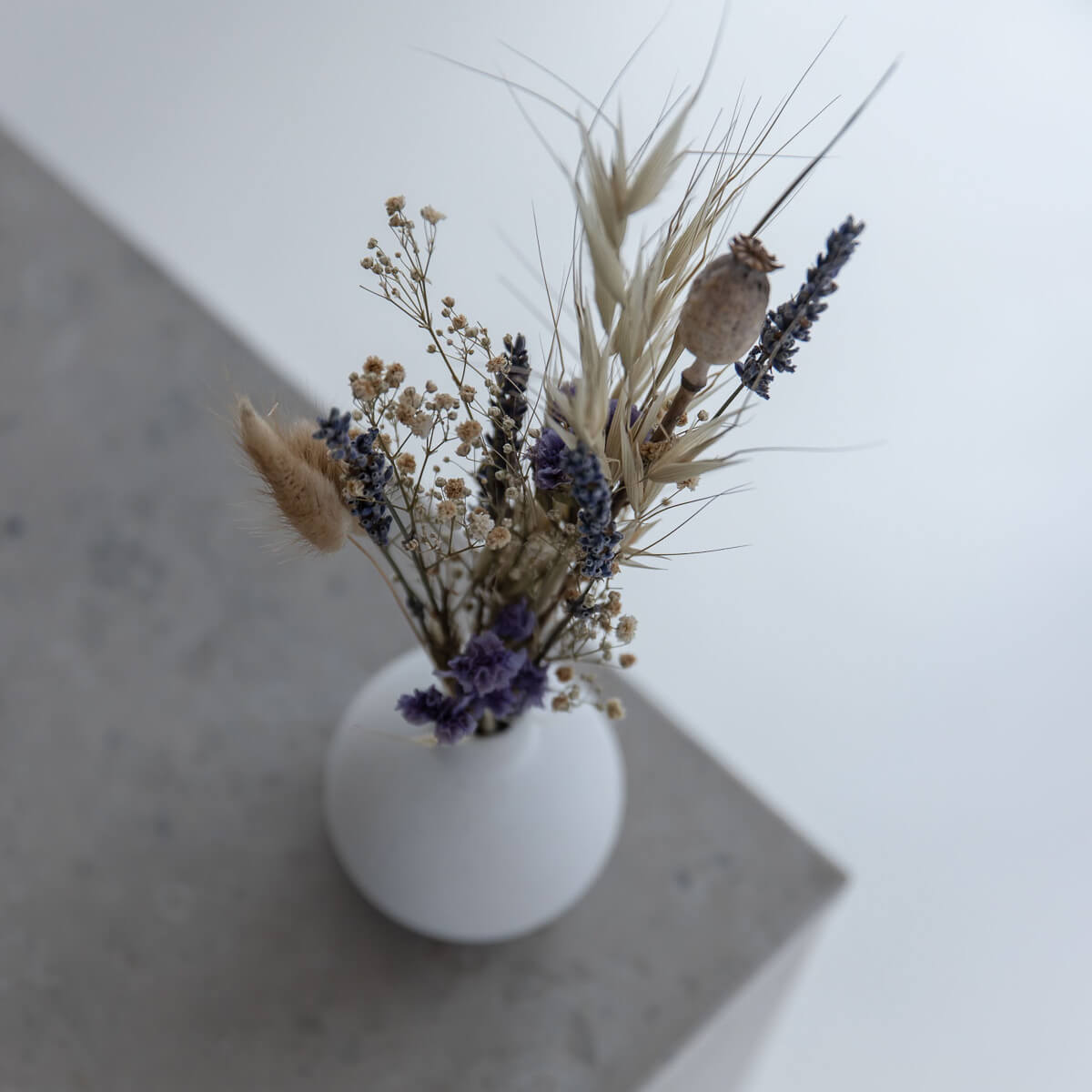 Gedroogde bloemenboeket mini wilde bloemen blauw - 4 stuks