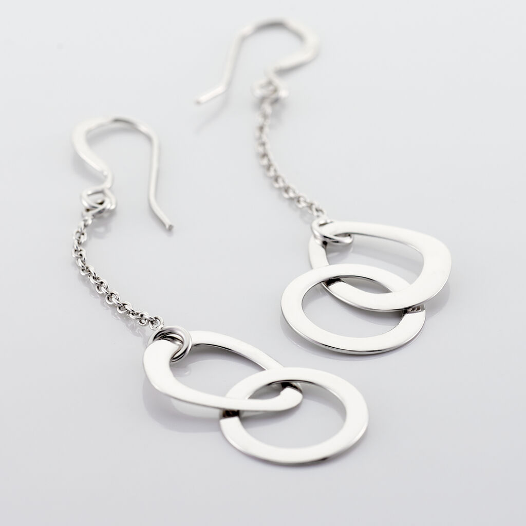 Boucles D'oreilles Pendantes Joy Argent Blanc