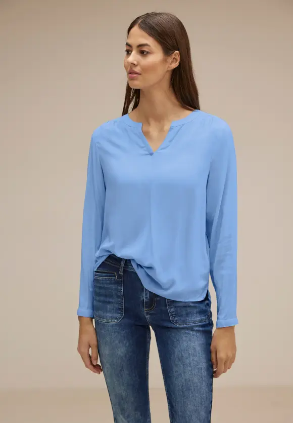 Viskosebluse - original blue