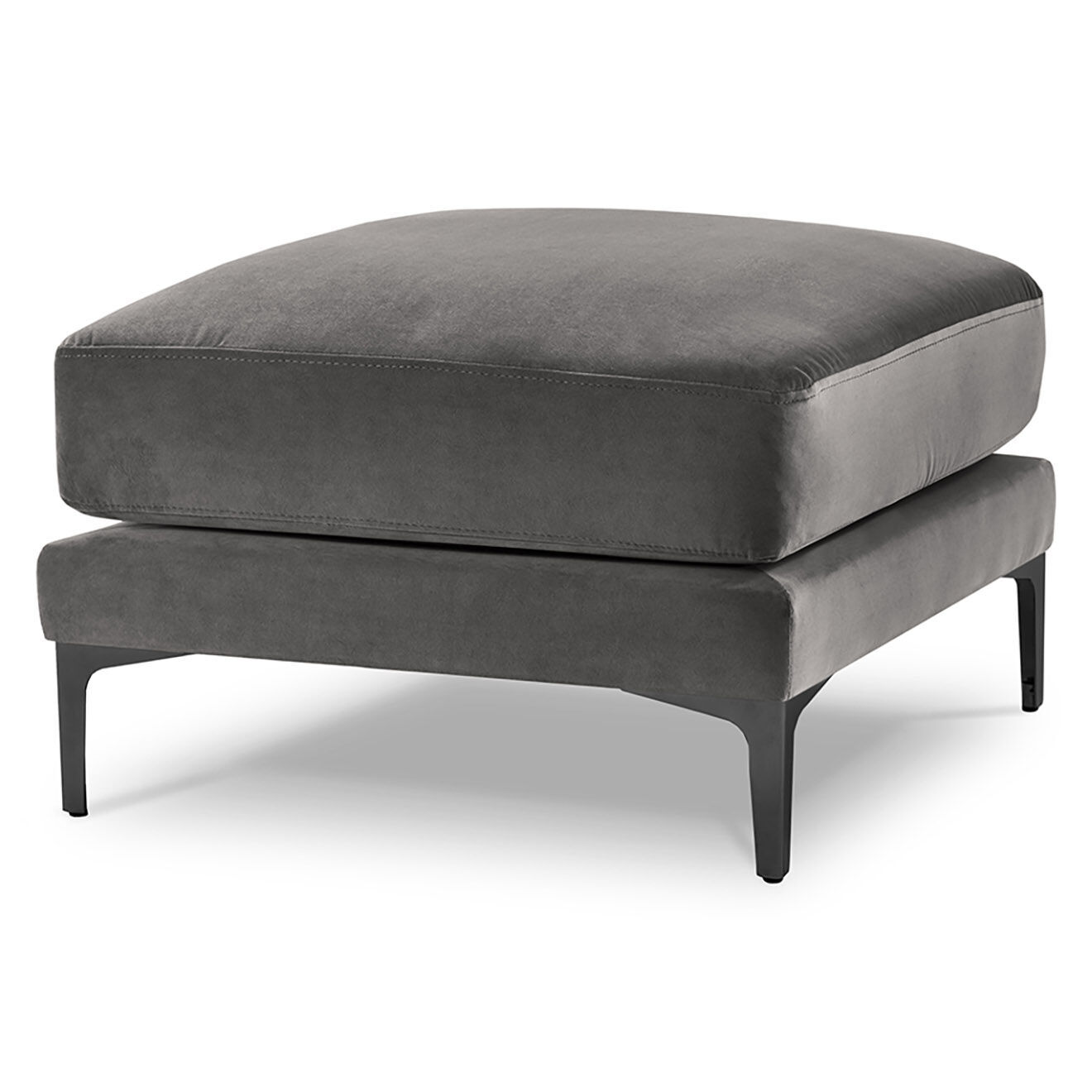 Mazzini Sofas Pouf Velours Venus gris - 65x65x47 cm