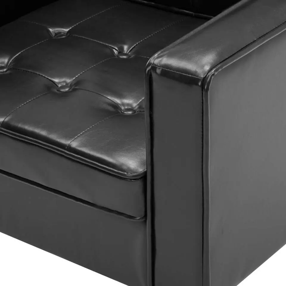 vidaXL Fauteuils kunstleer zwart
