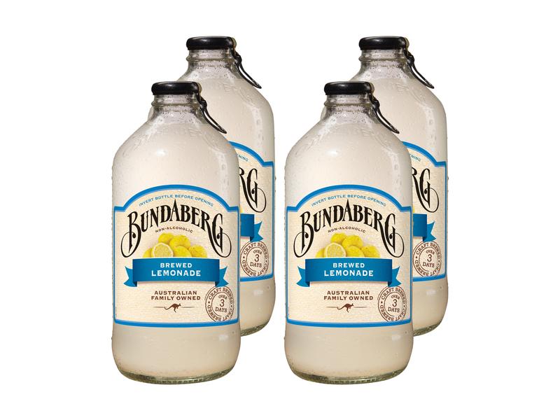 Bundaberg Soft-Drinks Brewed Lemonade 4 x 0.375 l Kohlensäurehaltiges Erfrischungsgetränk mit Zitronengeschmack