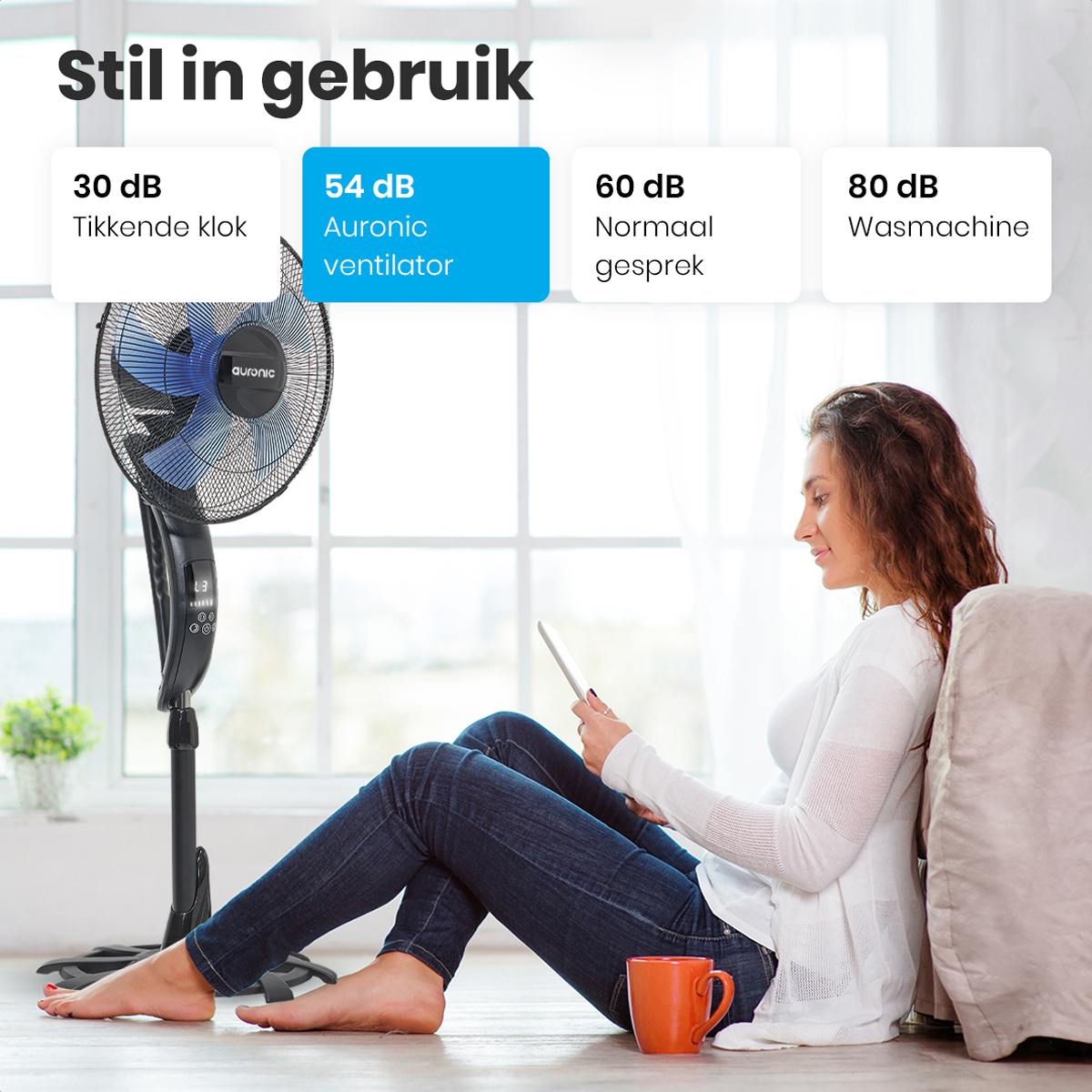 Auronic statiefventilator met afstandsbediening - Black