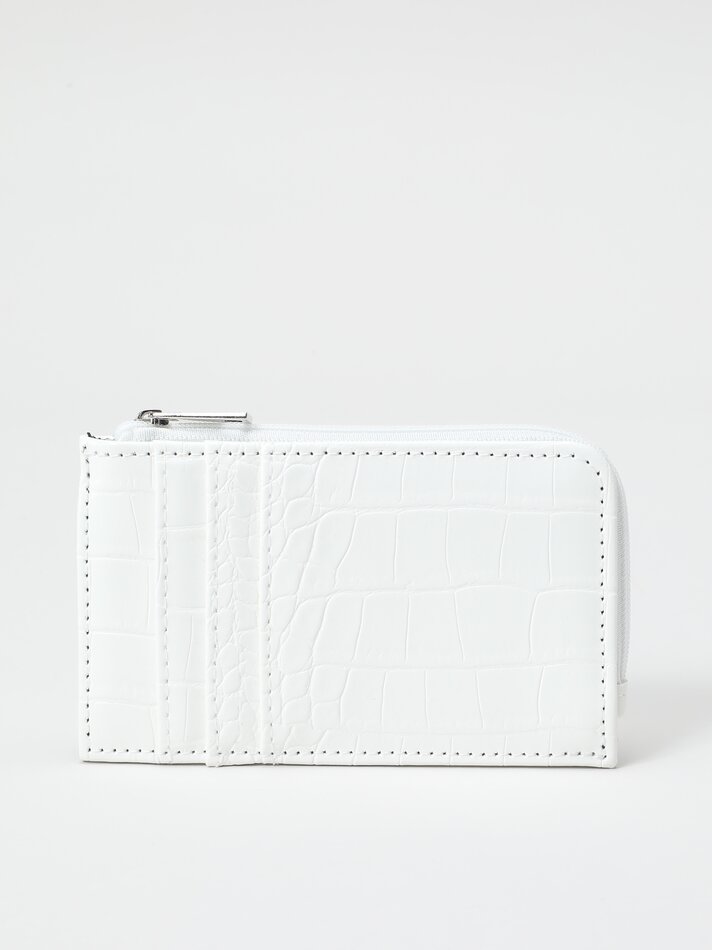 Porta-cartões com efeito de couro em relevo - Branco