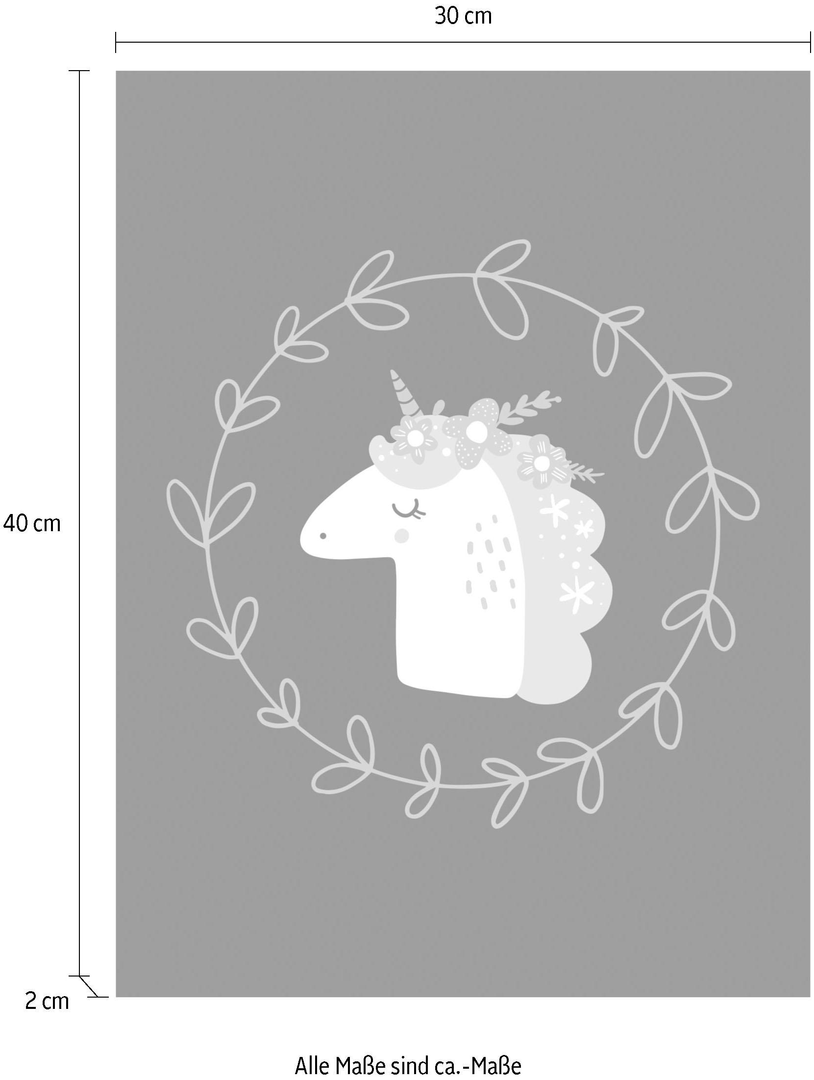 queence Leinwandbild »Einhorn« Einhorn | Himmel | Kunst | klassische Fantasie Premium-Leinwandstoff, Handarbeit aus Deutschland
