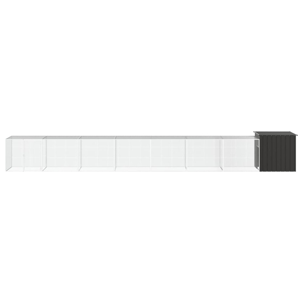 Poulailler anthracite 800x91x100 cm acier galvanisé