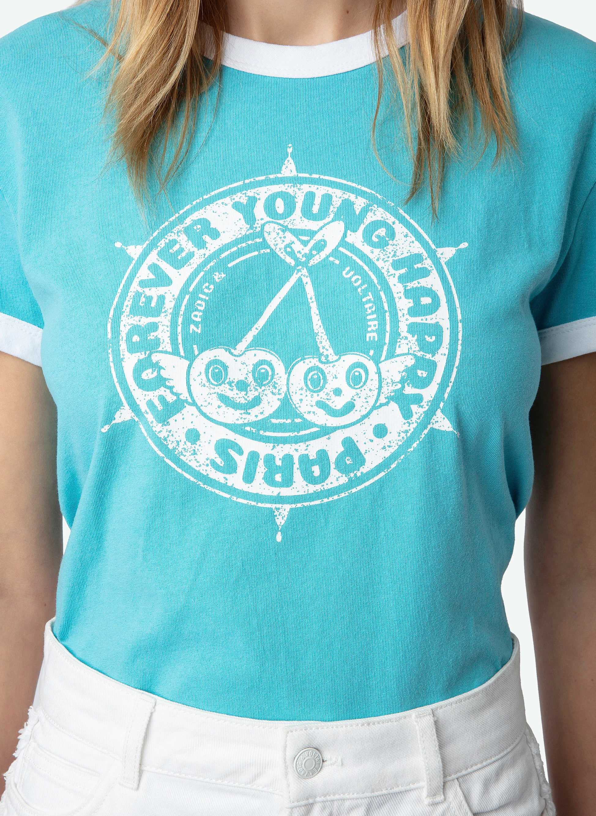 WALK - Tee-shirt col rond blason en coton bio | Bleu