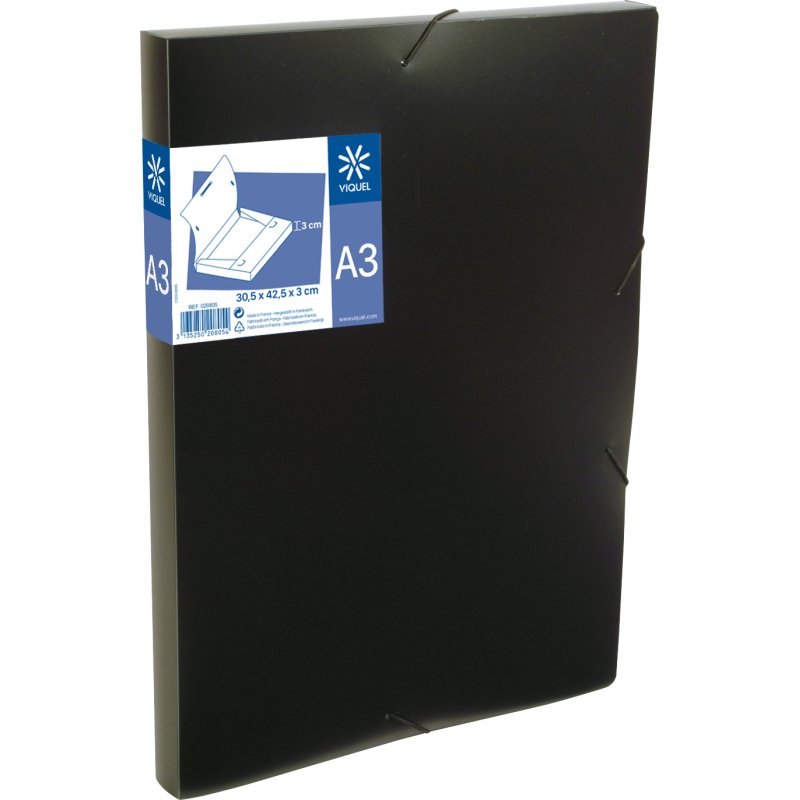 Boîte de classement COOLBOX A3 dos 3 cm Polypropylène - Essentiel Recycle - Viquel - 42,5 x 30,5 x 3 cm