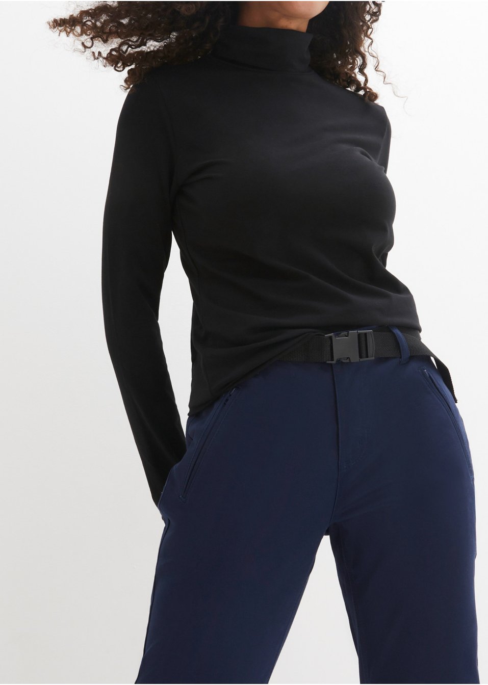 Pantalon fonctionnel étanche en twill extensible avec ceinture, Straight