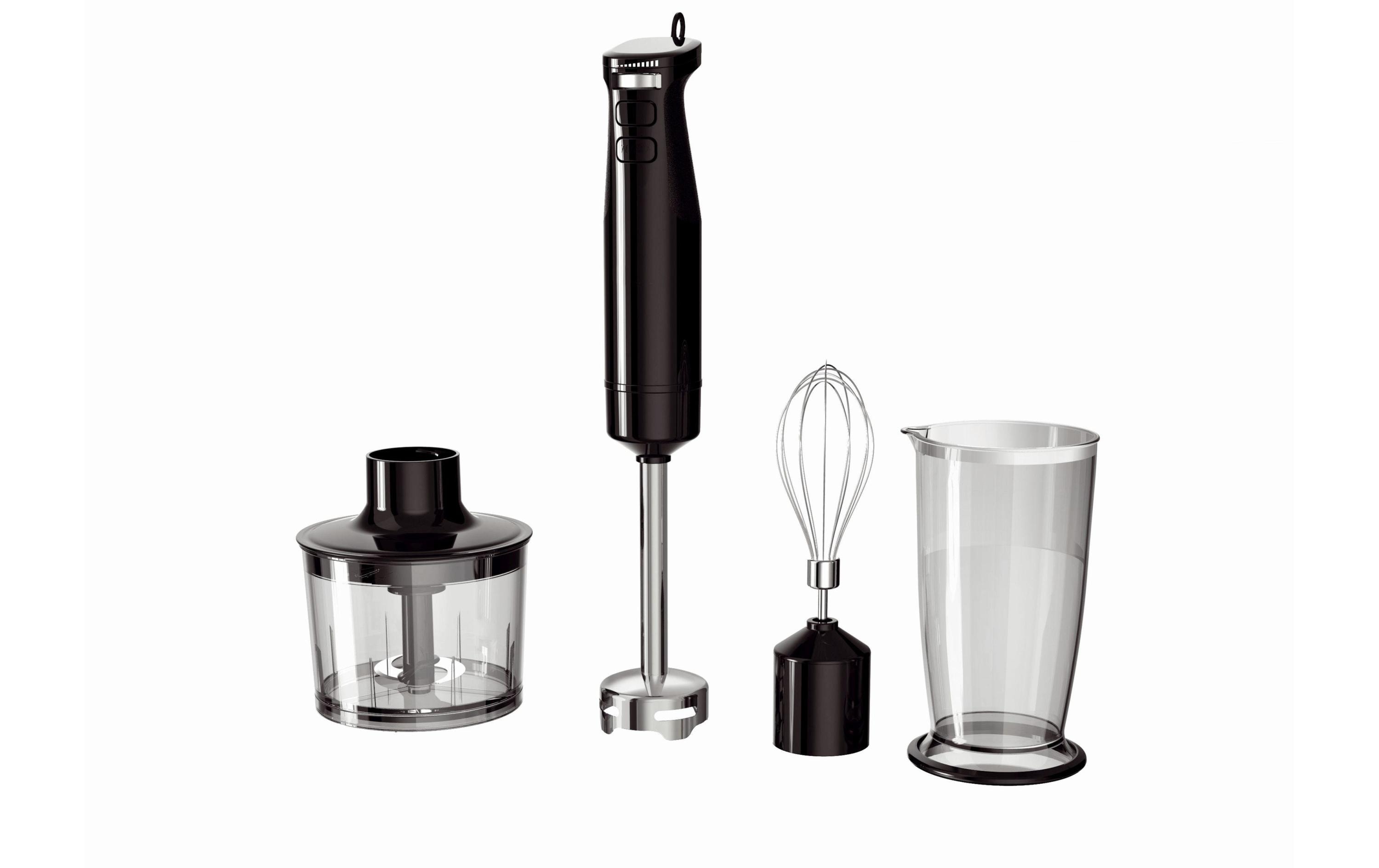 Stabmixer Set Black Line SchwarzStabmixer-Set mit Zerkleinerer, Schwingbesen und Mixbecher
