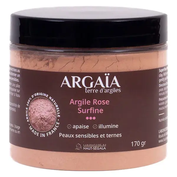 Argila rosa superfina em pó Argaïa 170g