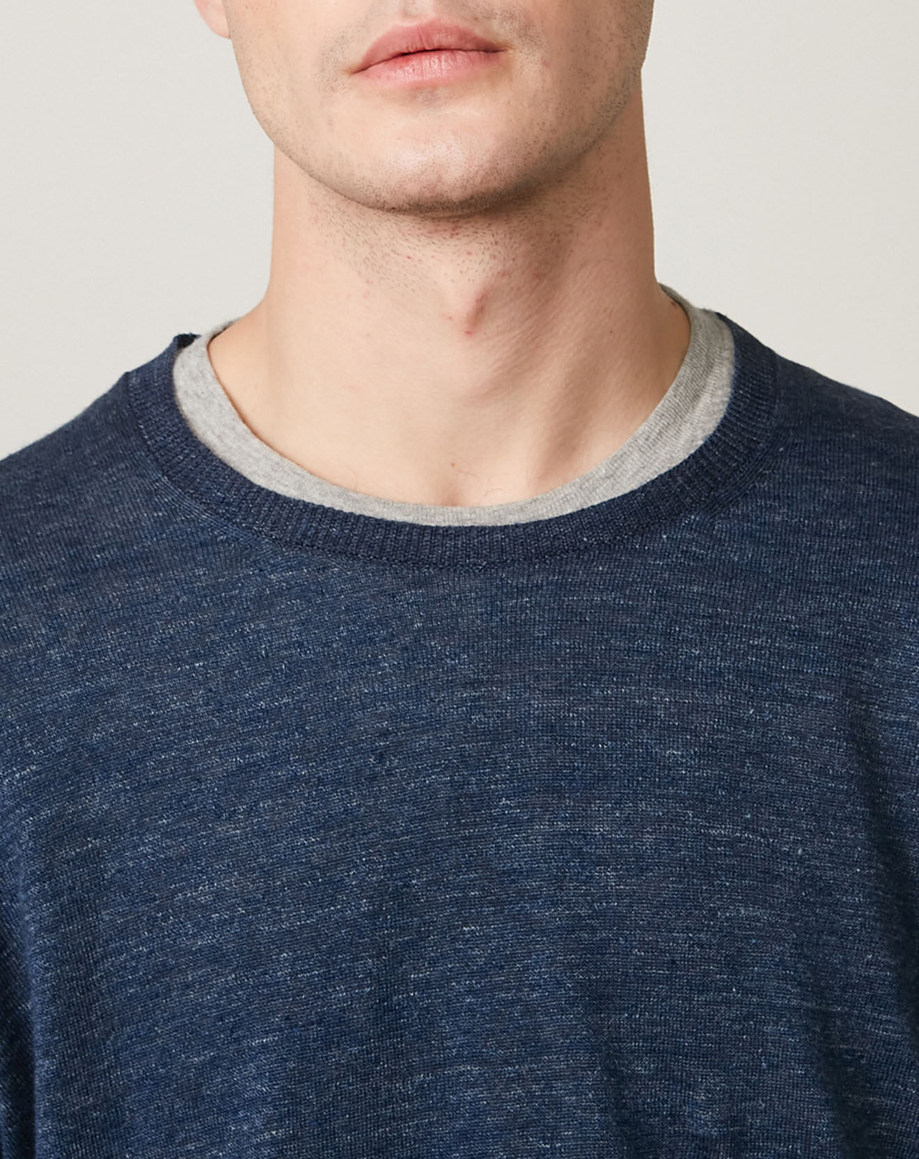 Hartford Pull en Lin & Coton Crew bleu