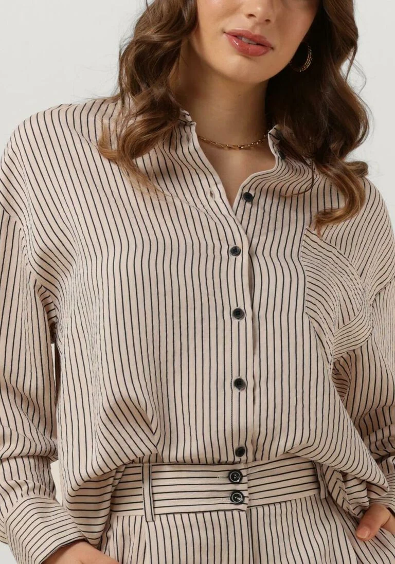 ACCESS zand access blouse shirt with thin stripes