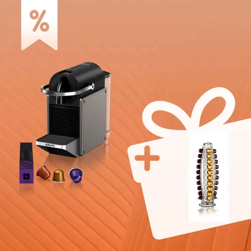 Pack exclusif web : Nespresso Pixie + porte-capsules