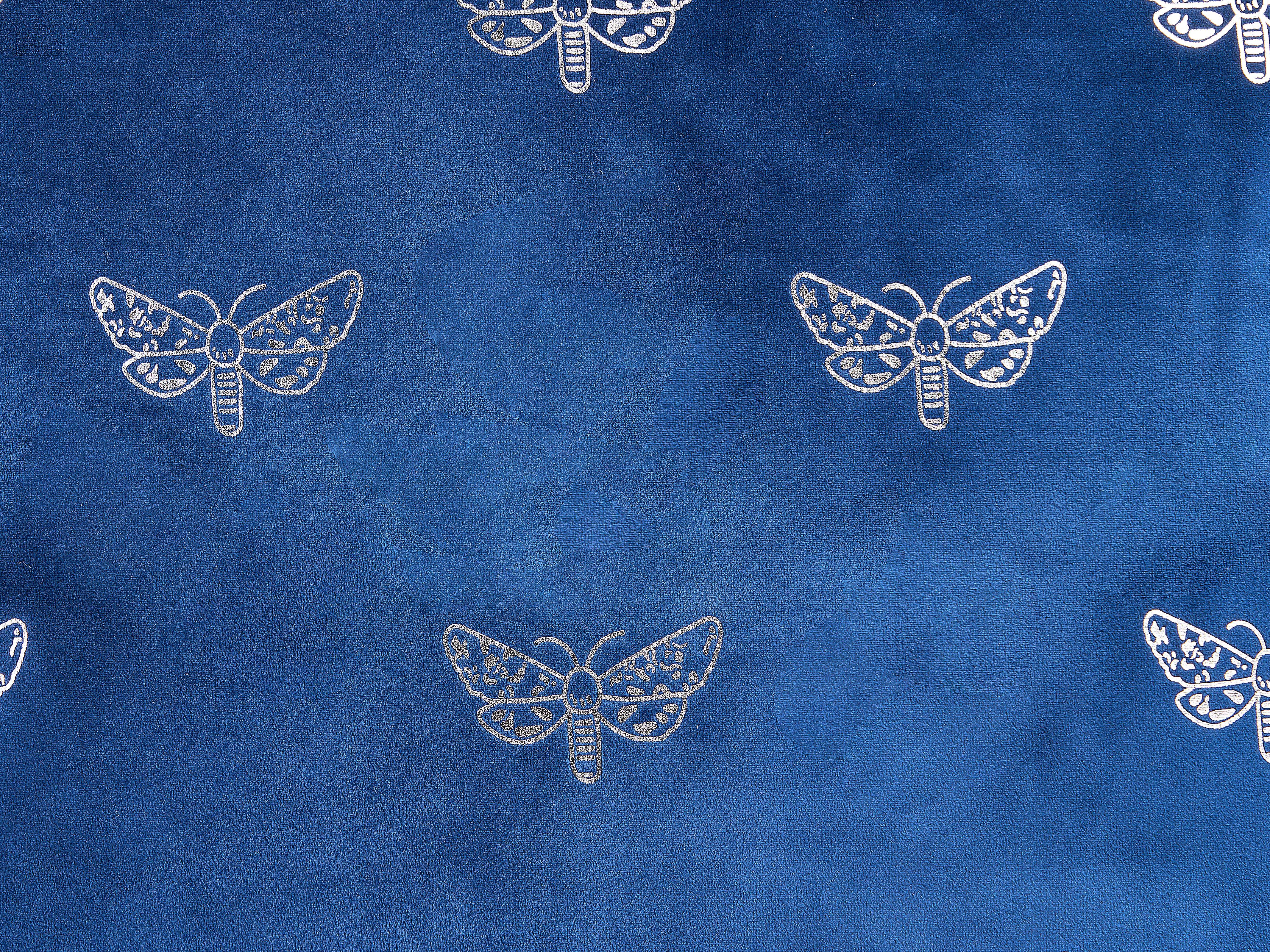Set van 2 sierkussens YUZURI Fluweel 45 x 45 cm Marineblauw dierenprint