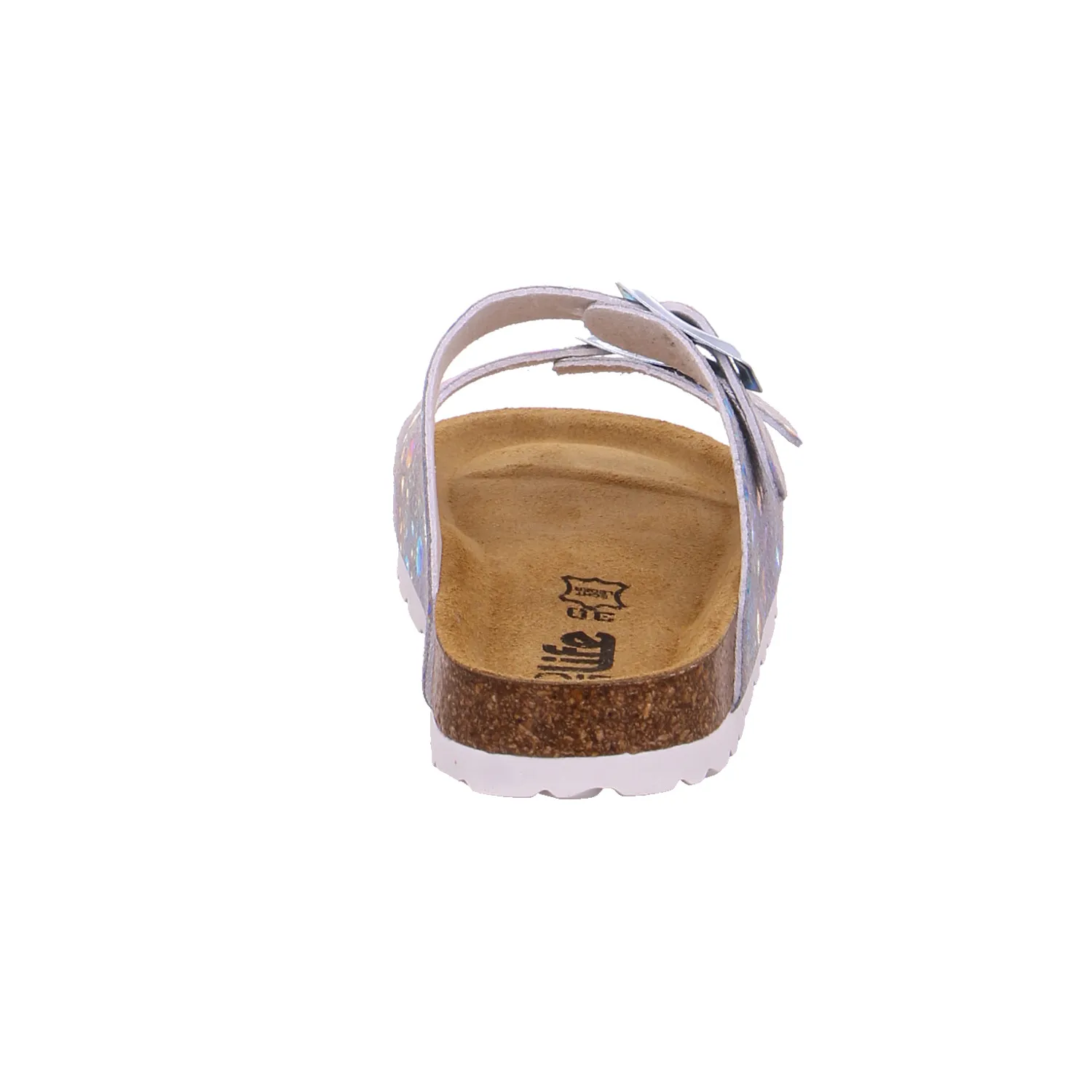 BIOLife Kinder-Pantolette Silber Lederimitat  Unisex