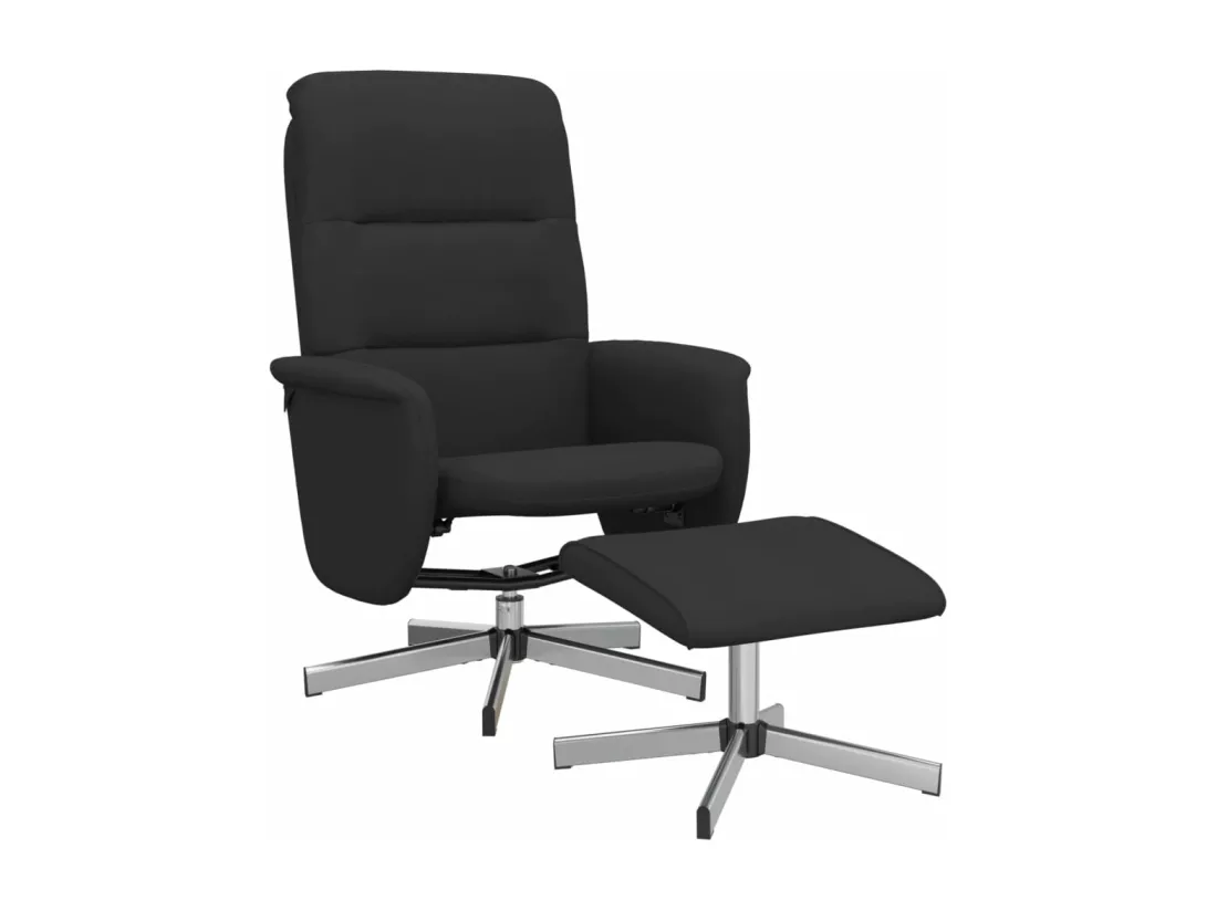 Fauteuil inclinable avec repose-pied noir tissu