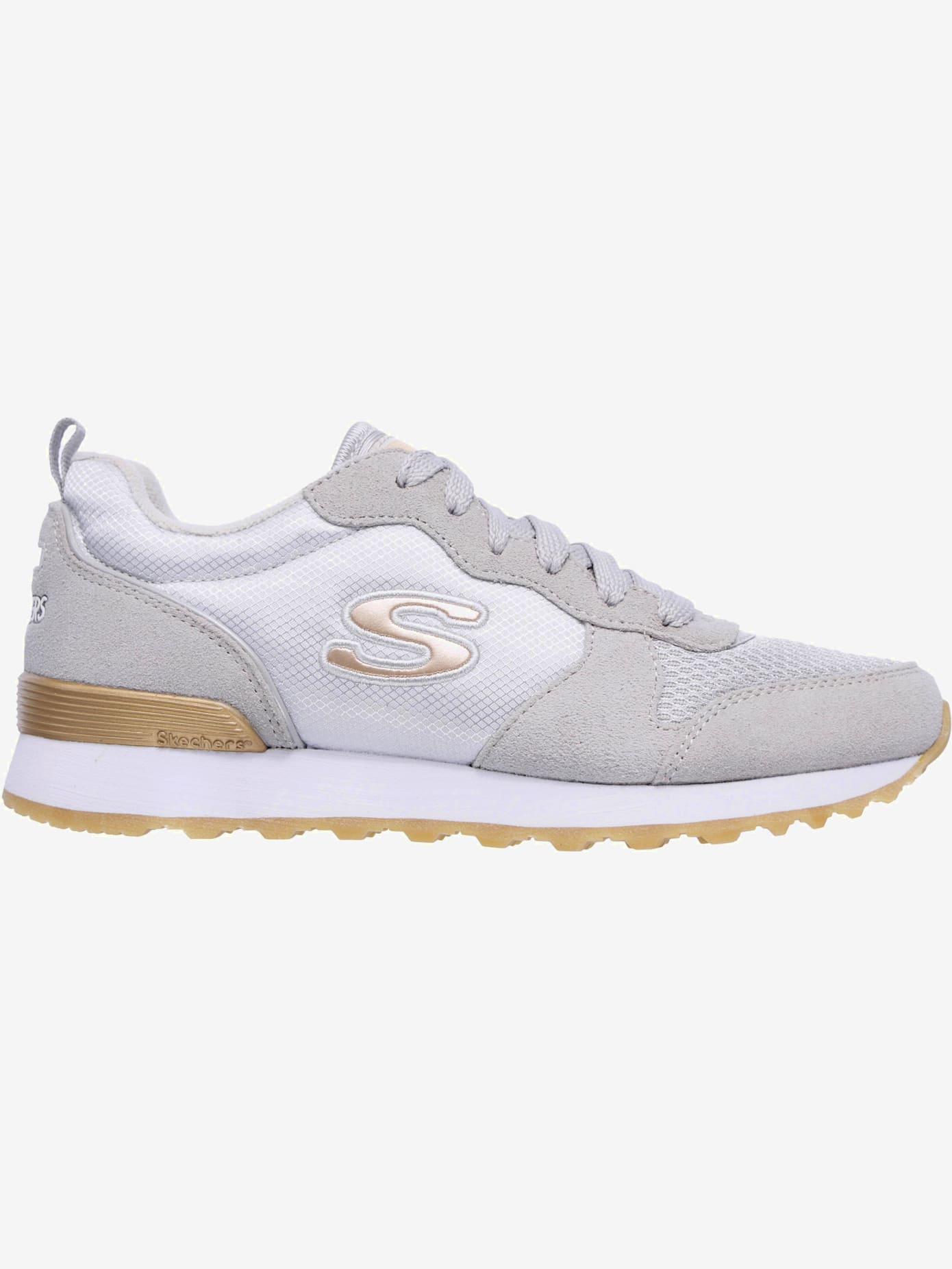 Baskets sneakers hybrides skechers en cuir velours doux, textile et synthétique