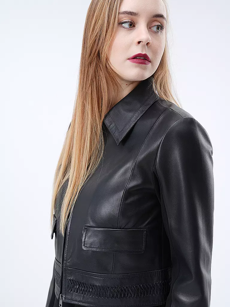 MARC CAIN Lederjacke schwarz