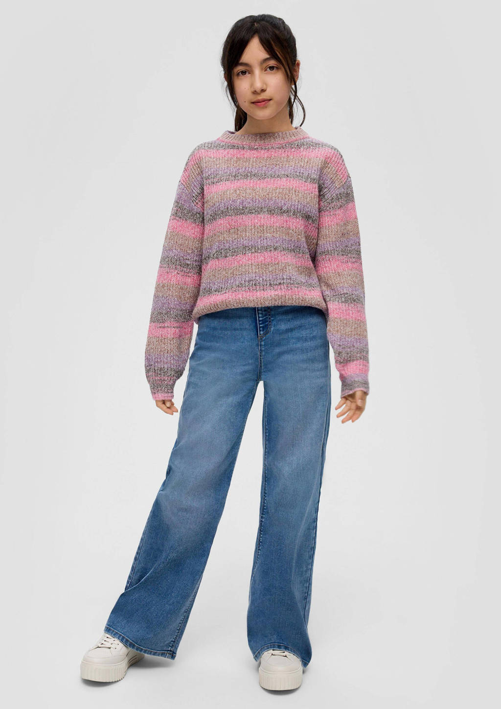 s.Oliver wide leg high waist jeans medium blue denim