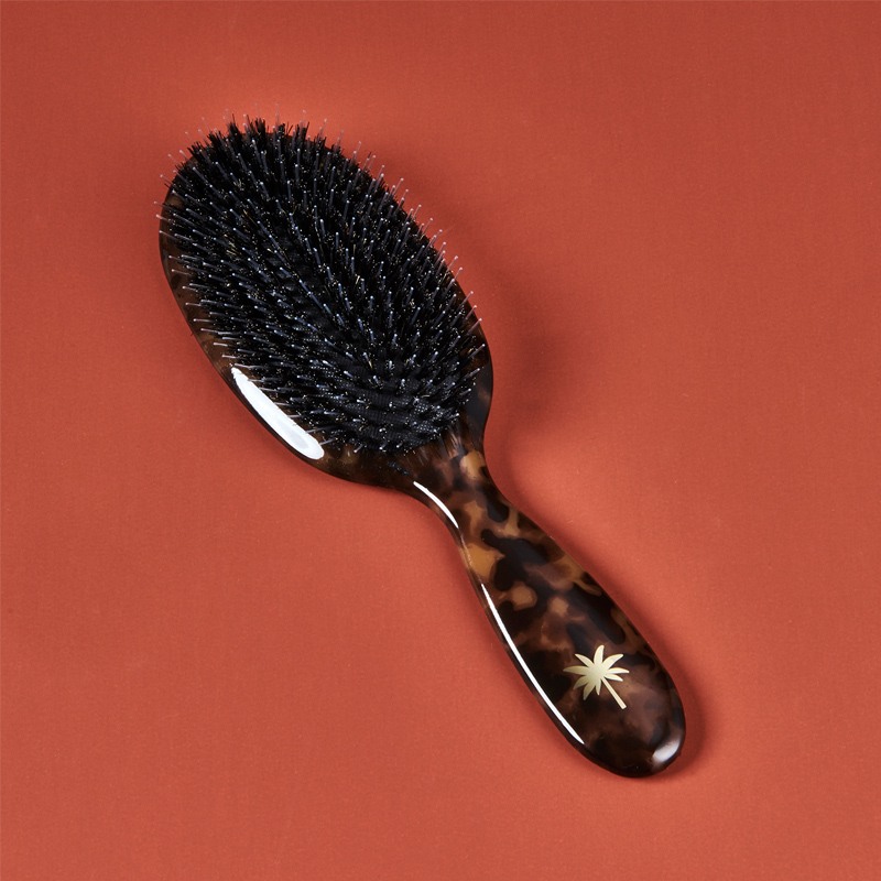 Fan Palm Hair Brush Medium - Turtle