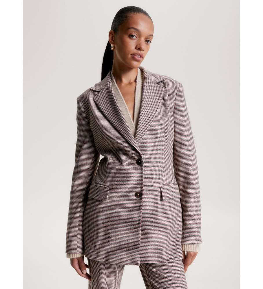 Blazer xadrez bege Tommy Hilfiger