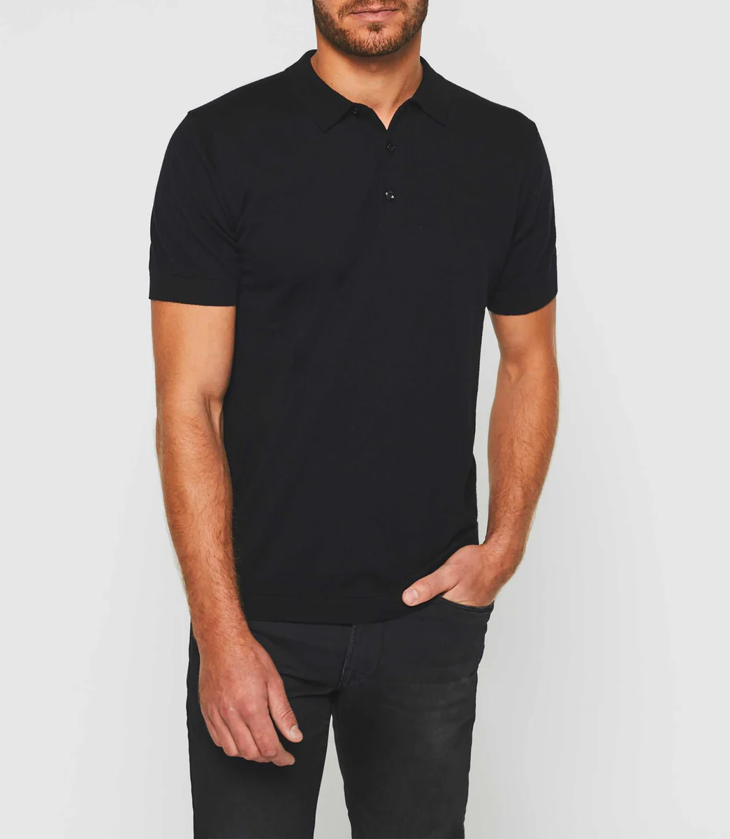 Polo manches courtes noir 