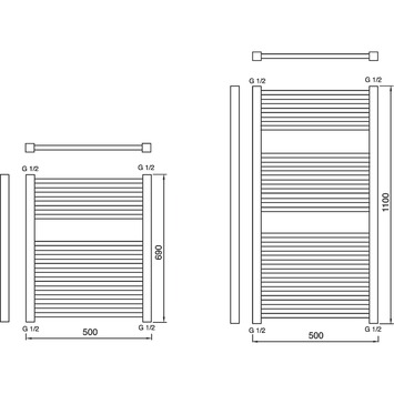 Haceka designradiator Gita wit 317 Watt 69x50 cm