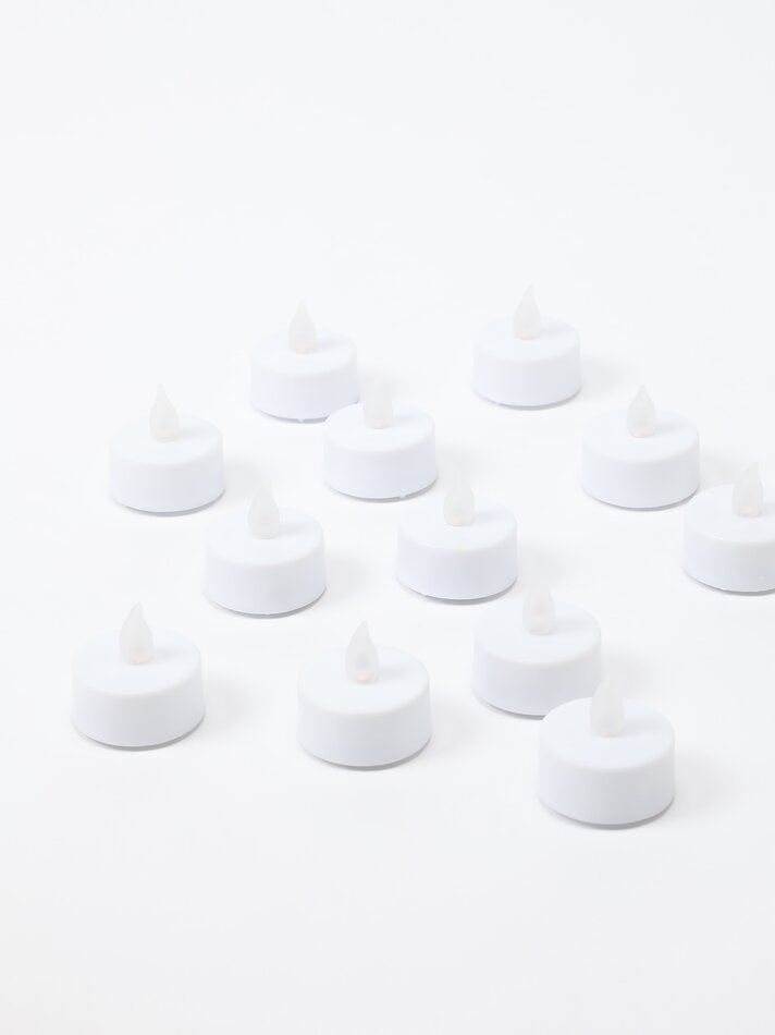 Pacote com 12 velas de LED - Brancas