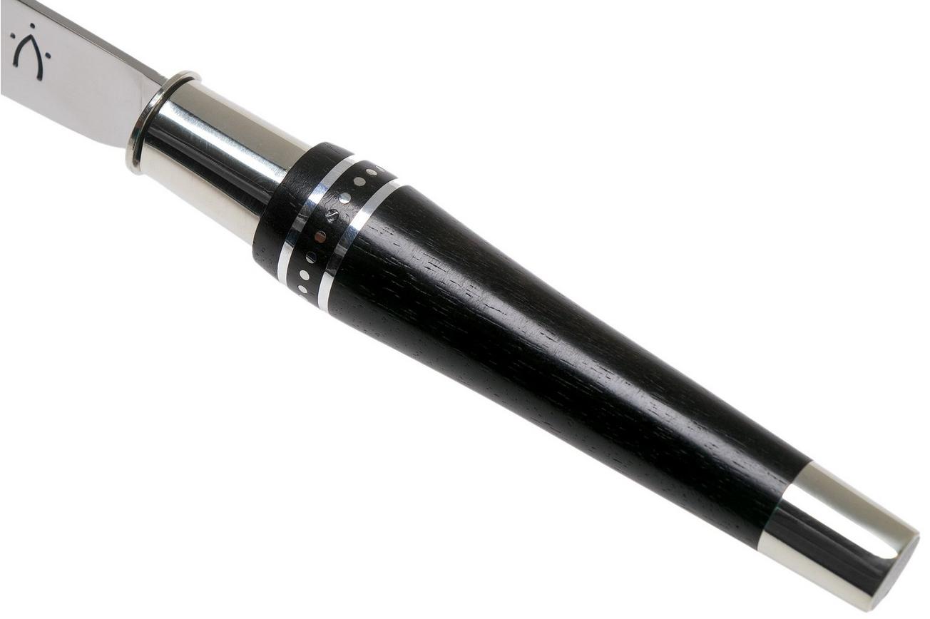 Nontron No. 25 Nickel Silver Turning Ferrule, Marquetry Ebony Aluminium, double ferrule NN25DVEBALU zakmes