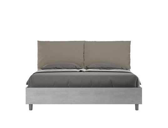 ITYHOME - Lit coffre egos antea 160x200 gris béton/cappuccino