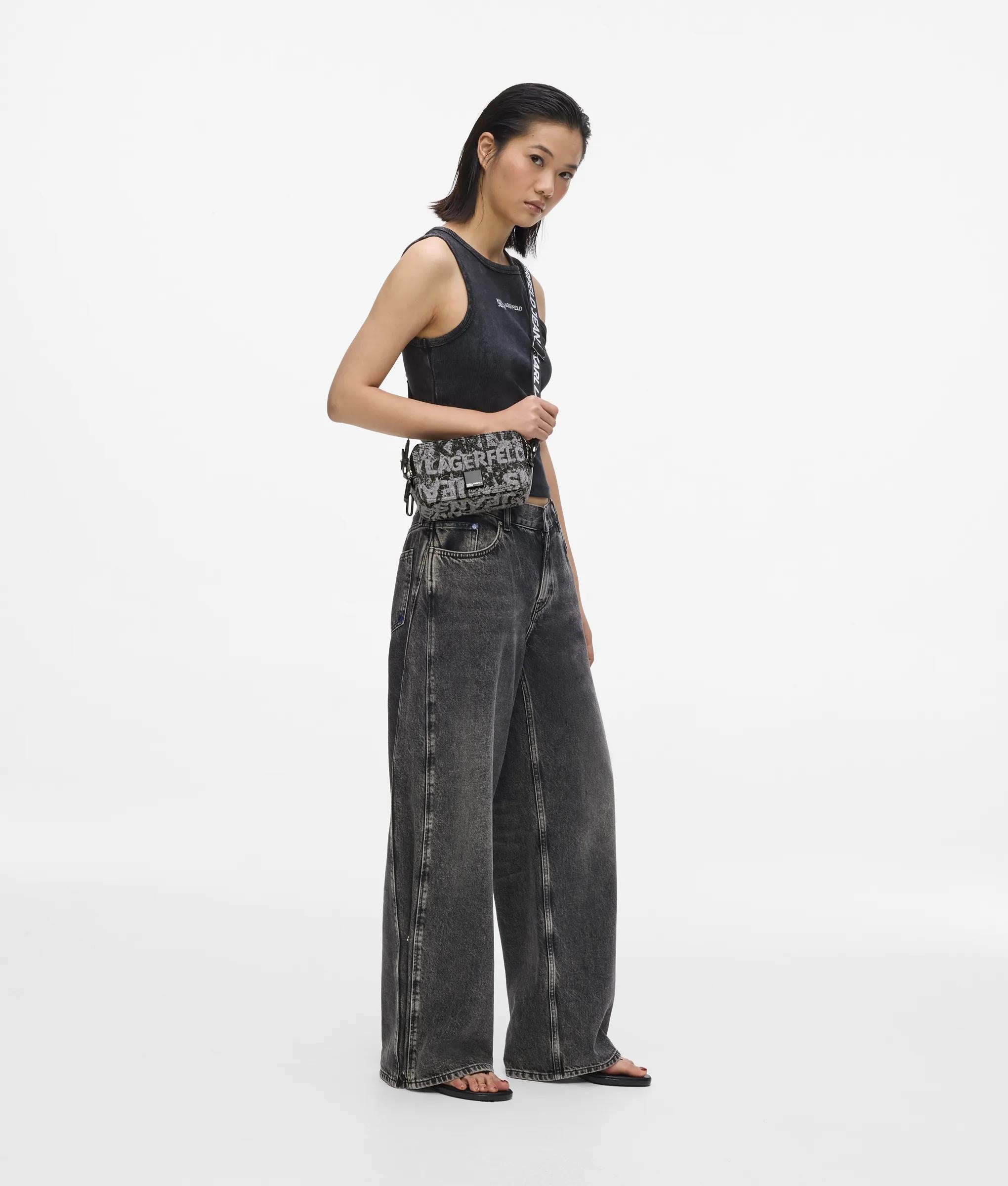 Denim cameratas met grafische print