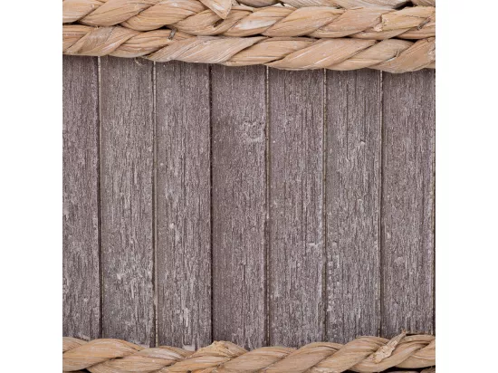 Ensemble de 3 paniers ovales en bois gris