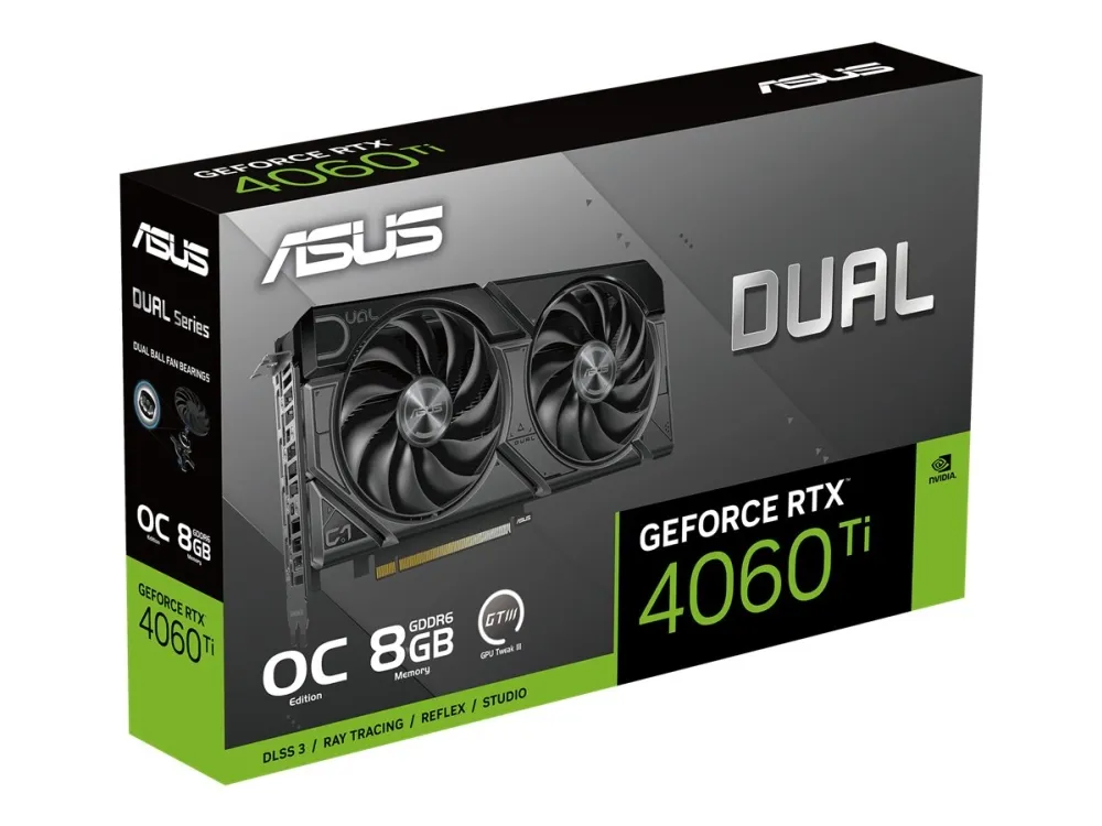 ASUS Dual GeForce RTX 4060 Ti EVO 8GB - OC Edition - grafikkort - GeForce RTX 4060 Ti - 8 GB GDDR6 - PCIe 4.0 - 3 x DisplayPort, HDMI
